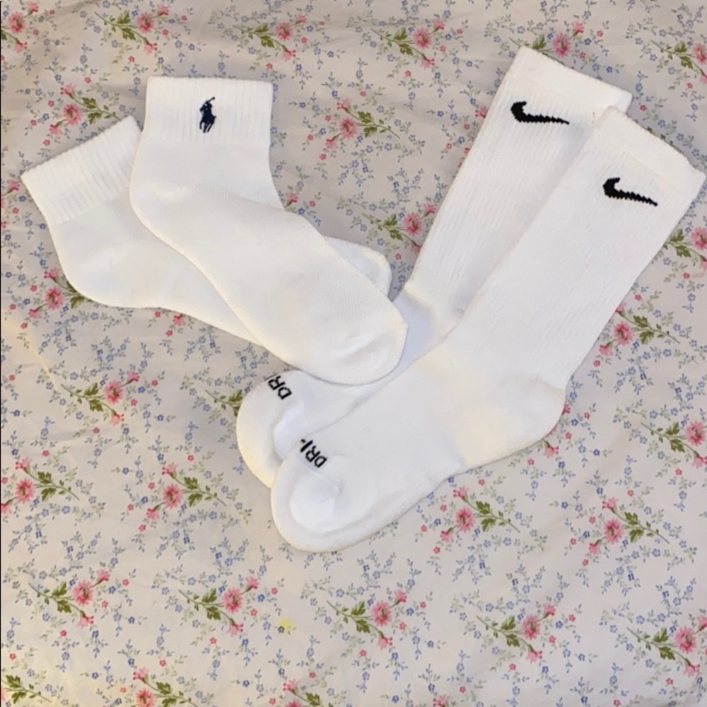 Trendy crew Nike & ankle Ralph Lauren sock bundle